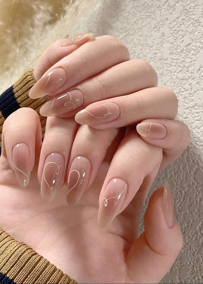 Milky Nude Minimalist Swirl Nails 🤍✨ BUY 1 GET 1 FREE