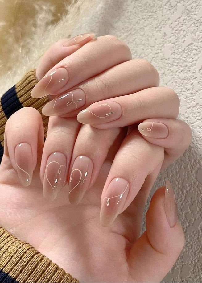 Milky Nude Swirl Nails 🤍BUY 1 GET 1 FREE