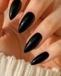 Black Almond Handmade Press on Nails (Glue + Tab)