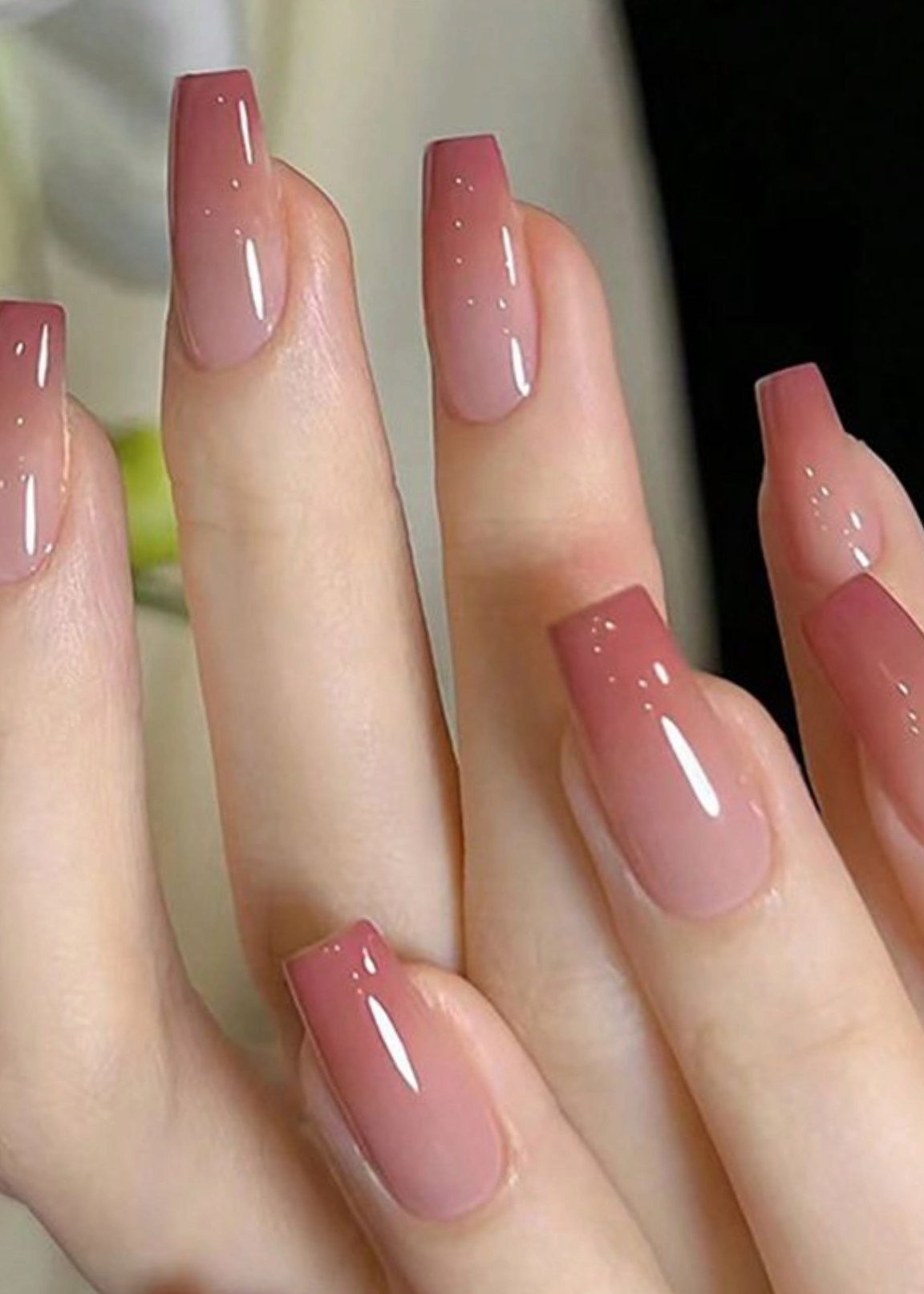 Glossy Blush Pink Coffin Nails 💗✨BUY 1 GET 1 GIFT FREE